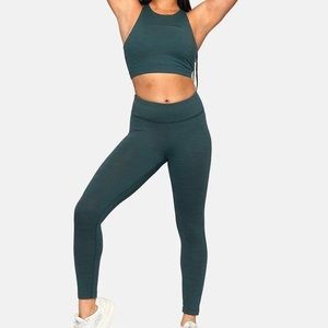 Size Small green Outdoor Voices tech sweat workout set - leggings and bra top